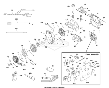 Alternator And Control Panel (80098769p1) Diagram and Parts List for 030808-01  Briggs and Stratton Generator